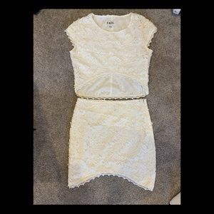 2 piece crop top and skirt